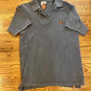 Piranha Shirt Gray Polo with Orange Logo